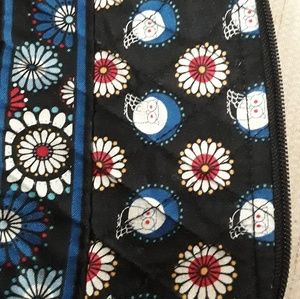 Vera Bradley boho blue owl wallet makeup bag